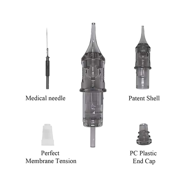 Hộp kim xăm cao cấp màu xám trắng sang trọng
