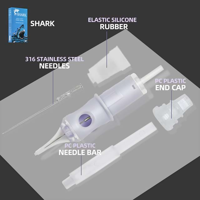 Hộp màu xanh dùng một lần hình xăm màu trắng để lót